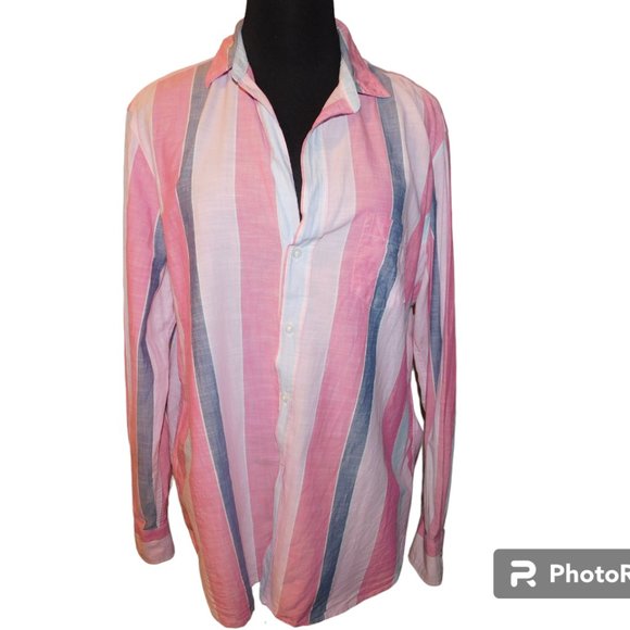 Frank & Eileen - Eileen Relaxed Button Up Shirt Woven In Italy Size Medium - Picture 2 of 14